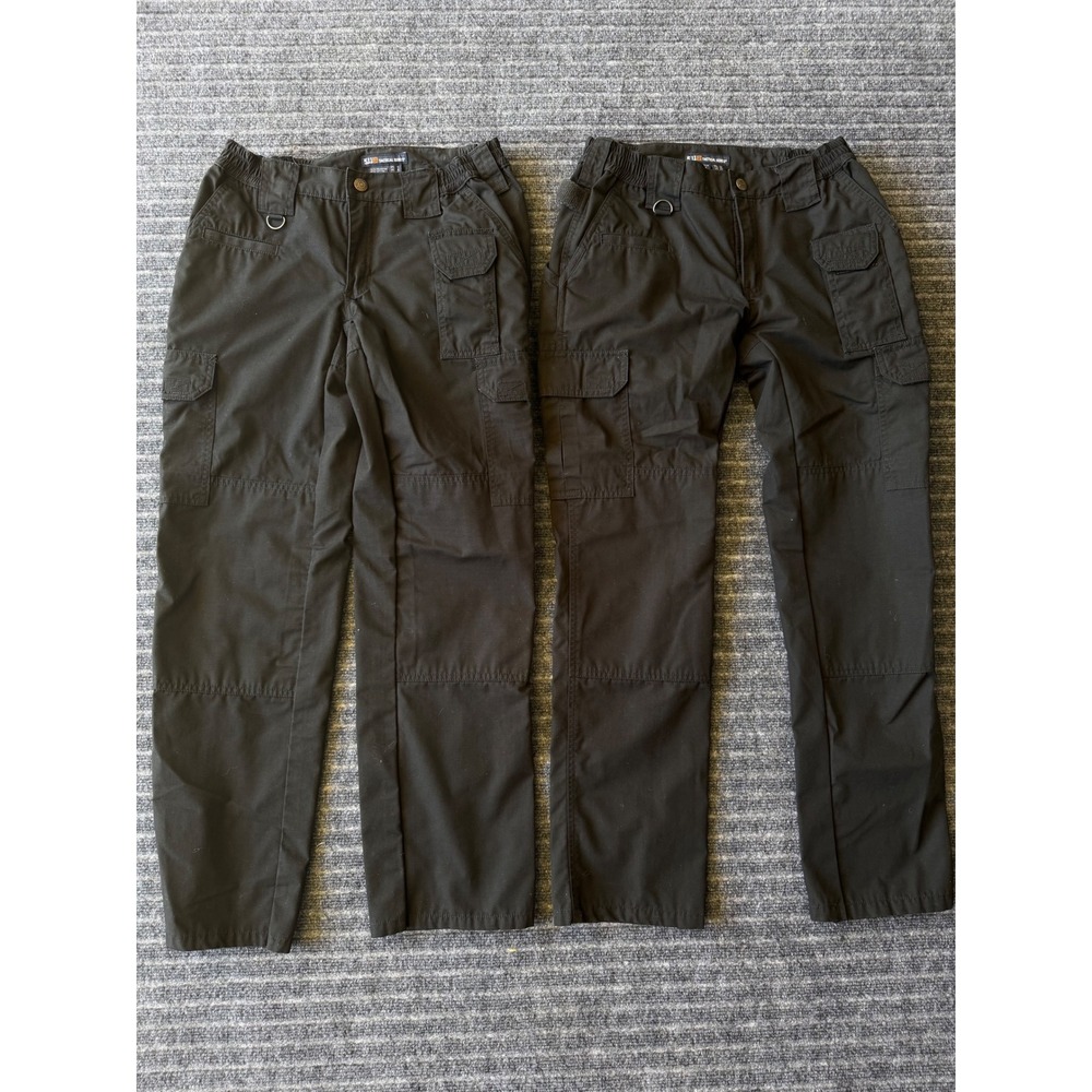 (Set Of 2) 5.11 Tactical Women's Pants TAC-143 Ripstop Cargo Pants Black 64360